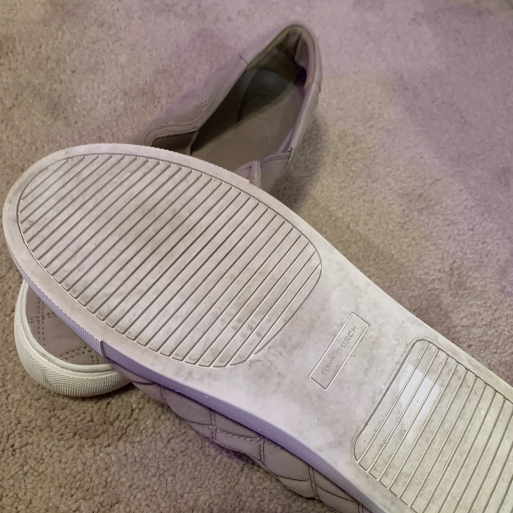 Tory Burch Taupe Quilted Slip-On Sneakers - Picture 2 of 3